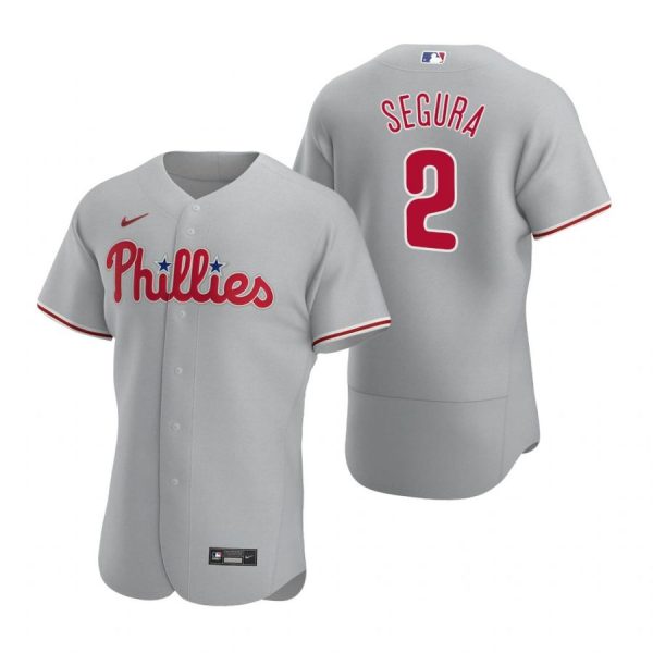 Personalized Men’s #2 Jean Segura Philadelphia Phillies Flex Base Jersey Gray