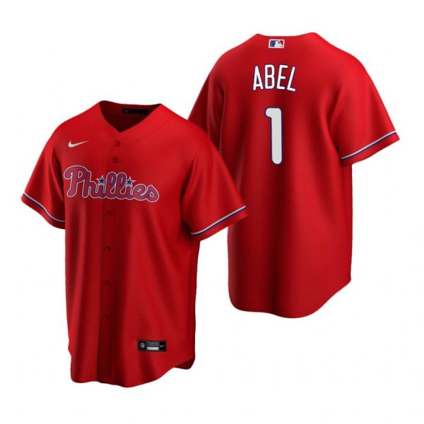 Personalized Men’s #1 Mick Abel Philadelphia Phillies Cool Base Jersey Red