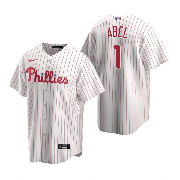 Personalized Men’s #1 Mick Abel Philadelphia Phillies Cool Base Jersey White