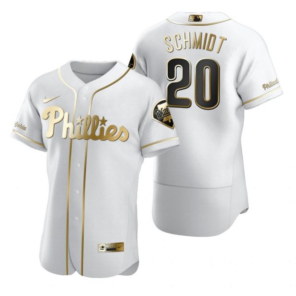 Personalized Men’s #20 Mike Schmidt Philadelphia Phillies Flex Base Jersey White Golden
