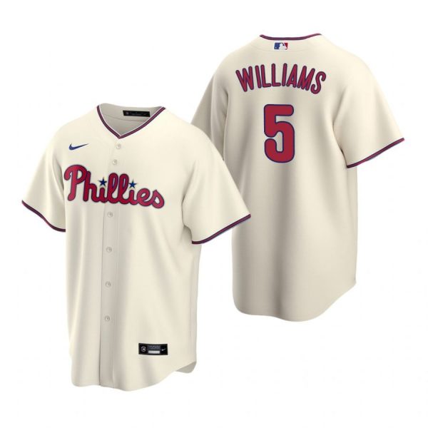 Personalized Men’s #5 Nick Williams Philadelphia Phillies Cool Base Jersey Cream