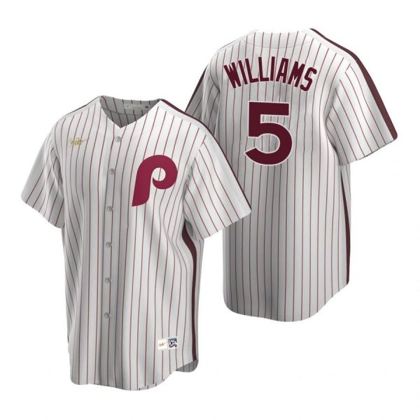 Personalized Men’s #5 Nick Williams Philadelphia Phillies Cool Base Jersey White Cooperstown