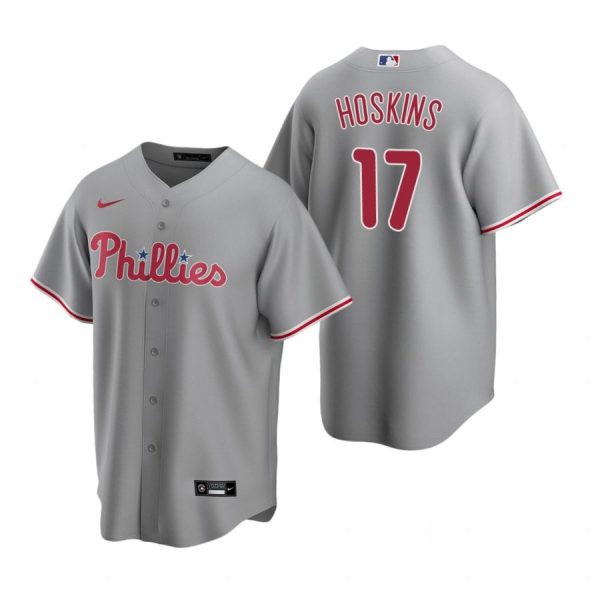 Personalized Men’s #17 Rhys Hoskins Philadelphia Phillies Cool Base Jersey Gray