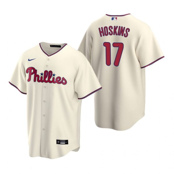 Personalized Men’s #17 Rhys Hoskins Philadelphia Phillies Cool Base Jersey Cream