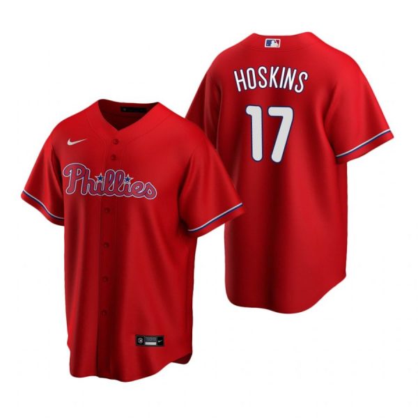 Personalized Men’s #17 Rhys Hoskins Philadelphia Phillies Cool Base Jersey Red