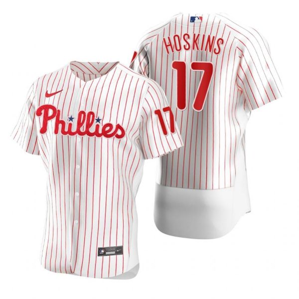 Personalized Men’s #17 Rhys Hoskins Philadelphia Phillies Flex Base Jersey White