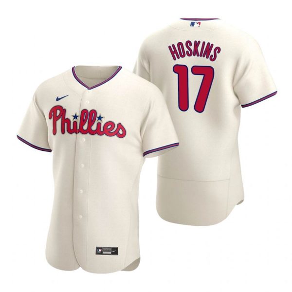 Personalized Men’s #17 Rhys Hoskins Philadelphia Phillies Flex Base Jersey Cream