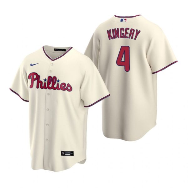 Personalized Men’s #4 Scott Kingery Philadelphia Phillies Cool Base Jersey Cream