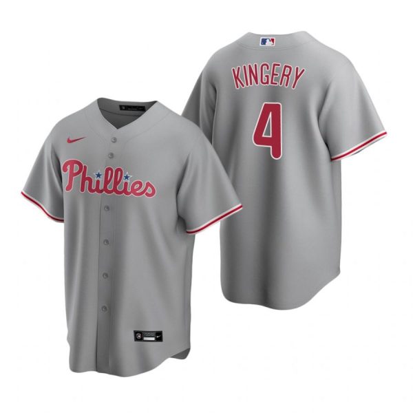 Personalized Men’s #4 Scott Kingery Philadelphia Phillies Cool Base Jersey Gray