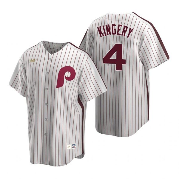 Personalized Men’s #4 Scott Kingery Philadelphia Phillies Cool Base Jersey White Cooperstown