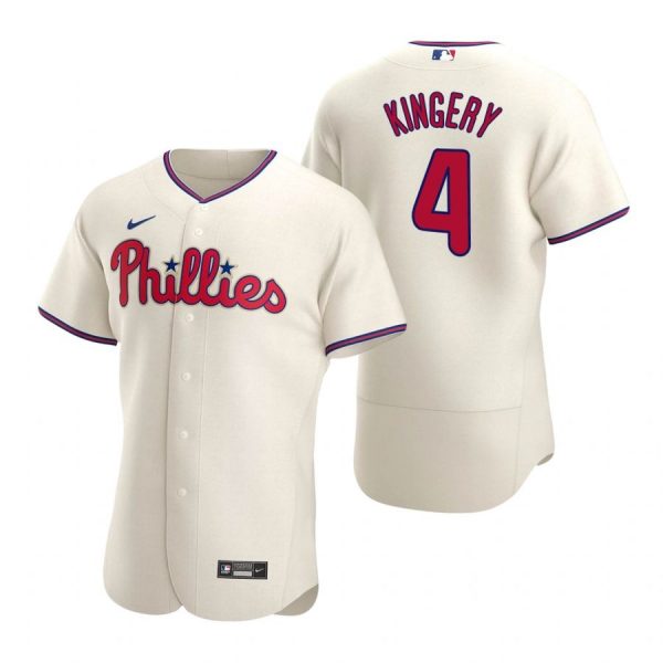 Personalized Men’s #4 Scott Kingery Philadelphia Phillies Flex Base Jersey Cream