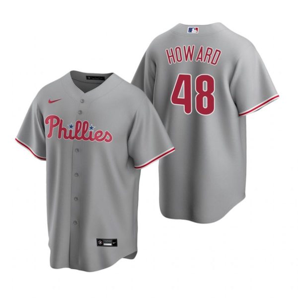 Personalized Men’s #48 Spencer Howard Philadelphia Phillies Cool Base Jersey Gray