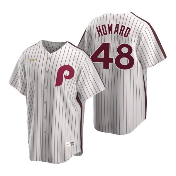 Personalized Men’s #48 Spencer Howard Philadelphia Phillies Cool Base Jersey White Cooperstown