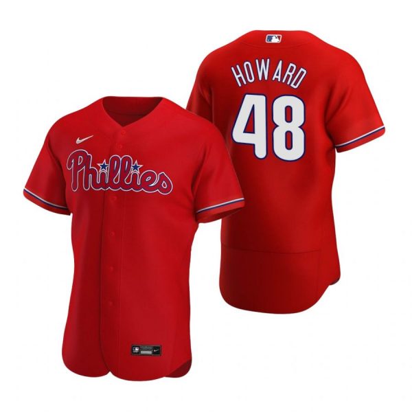 Personalized Men’s #48 Spencer Howard Philadelphia Phillies Flex Base Jersey Red