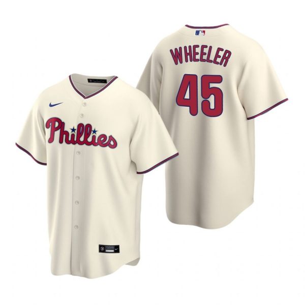 Personalized Men’s #45 Zack Wheeler Philadelphia Phillies Cool Base Jersey Cream