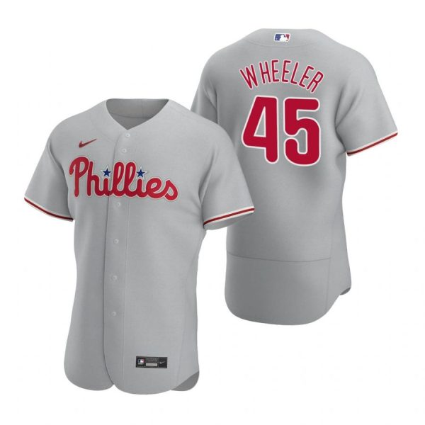 Personalized Men’s #45 Zack Wheeler Philadelphia Phillies Flex Base Jersey Gray