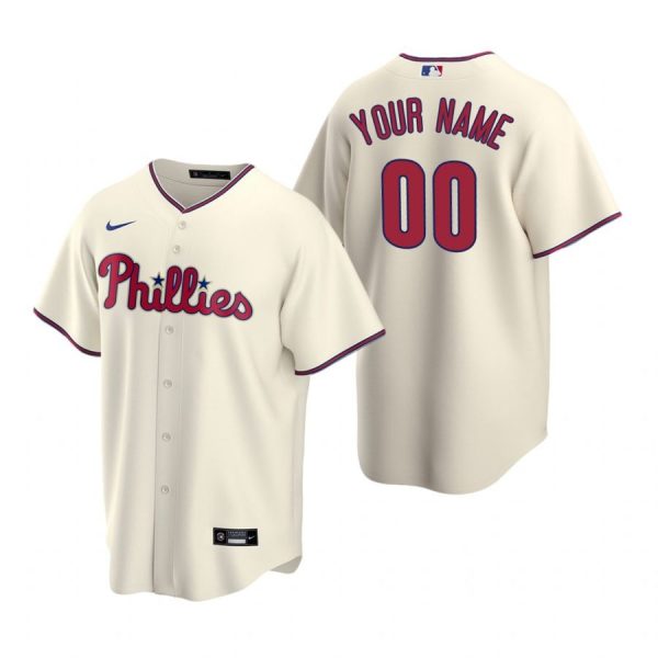 Personalized Men’s Philadelphia Phillies Cool Base Jersey Cream