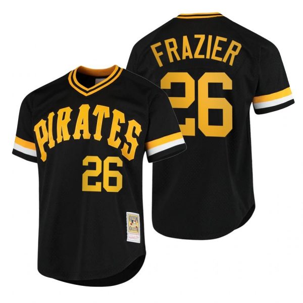 Personalized Men’s #26 Adam Frazier Pittsburgh Pirates Cool Base Jersey Black Throwback