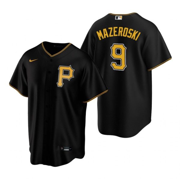 Personalized Men’s #9 Bill Mazeroski Pittsburgh Pirates Cool Base Jersey Black