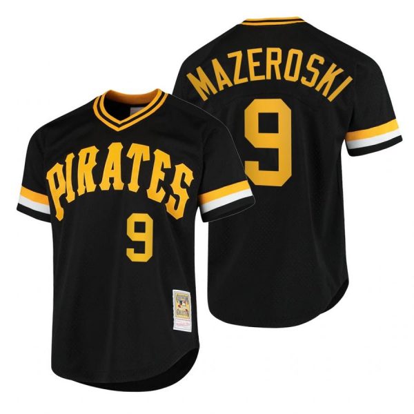 Personalized Men’s #9 Bill Mazeroski Pittsburgh Pirates Cool Base Jersey Black Throwback