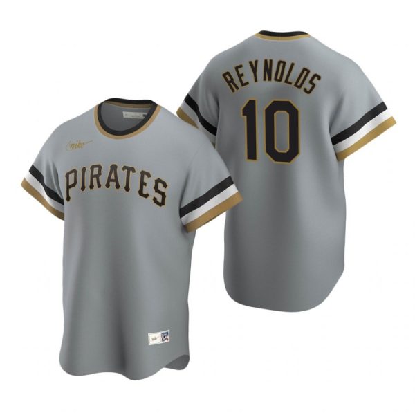 Personalized Men’s #10 Bryan Reynolds Pittsburgh Pirates Cool Base Jersey Gray Cooperstown