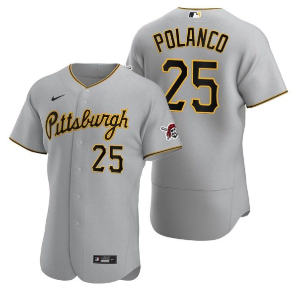Personalized Men’s #25 Gregory Polanco Pittsburgh Pirates Flex Base Jersey Gray