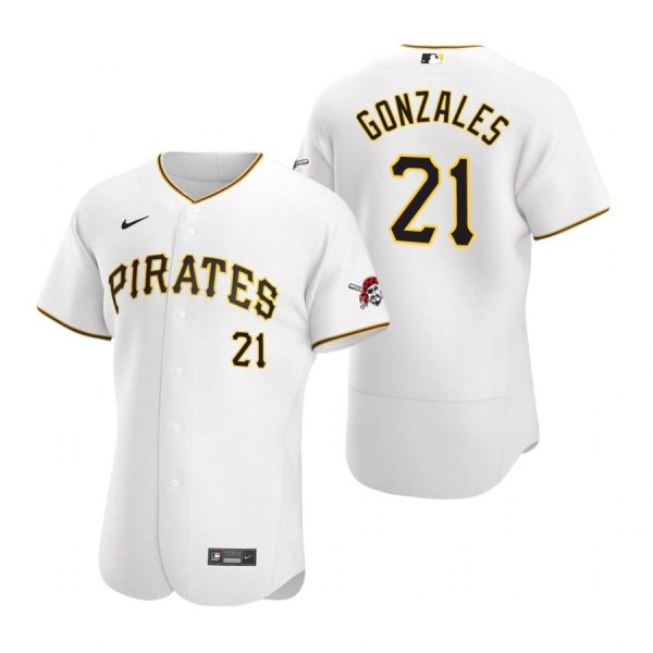 Personalized Men’s #21 Nick Gonzales Pittsburgh Pirates White Jersey White