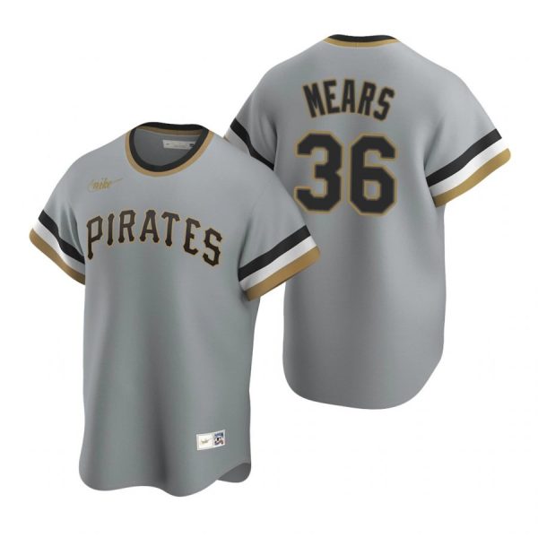 Personalized Men’s #36 Nick Mears Pittsburgh Pirates Cool Base Jersey Gray Cooperstown