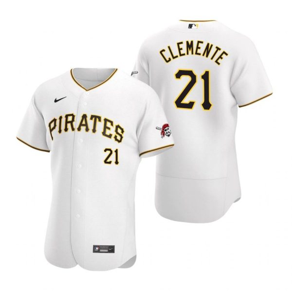 Personalized Men’s #21 Roberto Clemente Pittsburgh Pirates Flex Base Jersey White
