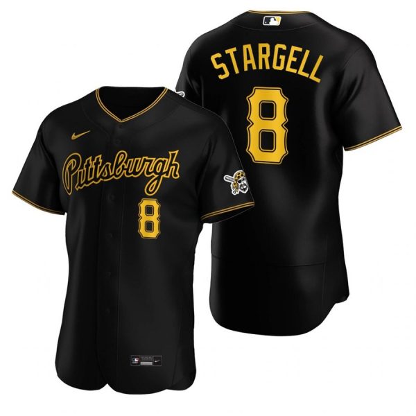 Personalized Men’s #8 Willie Stargell Pittsburgh Pirates Flex Base Jersey Black