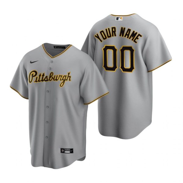 Personalized Men’s Pittsburgh Pirates Cool Base Jersey Gray