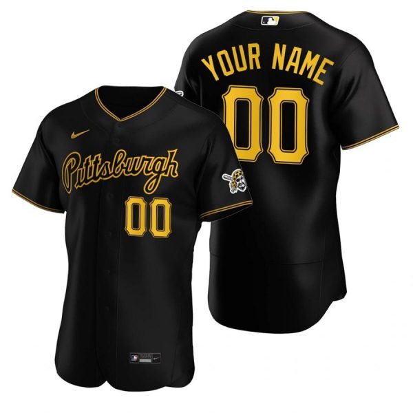 Personalized Men’s Pittsburgh Pirates Flex Base Jersey Black
