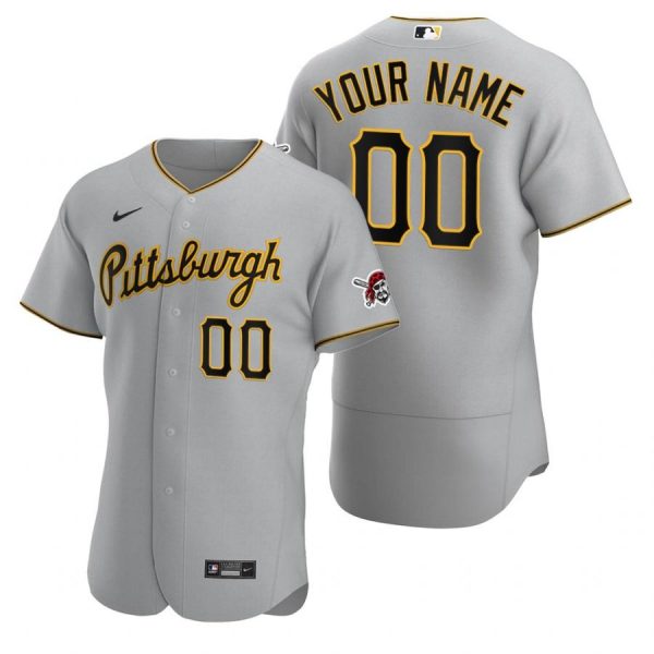 Personalized Men’s Pittsburgh Pirates Flex Base Jersey Gray