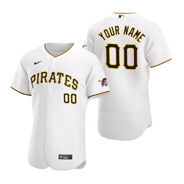 Personalized Men’s Pittsburgh Pirates Flex Base Jersey White