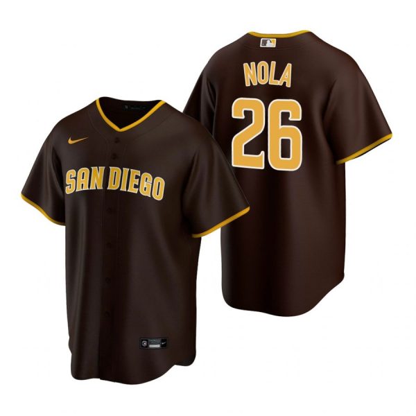 Personalized Men’s #26 Austin Nola San Diego Padres Cool Base Jersey Brown
