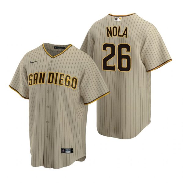 Personalized Men’s #26 Austin Nola San Diego Padres Cool Base Jersey Sand Brown