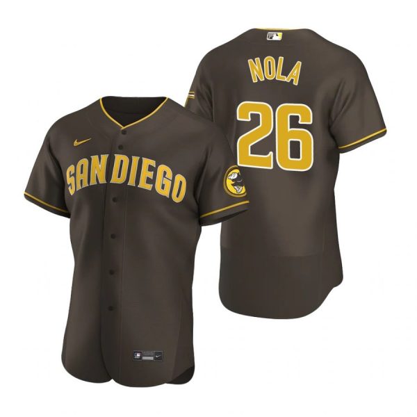 Personalized Men’s #26 Austin Nola San Diego Padres Flex Base Jersey Brown