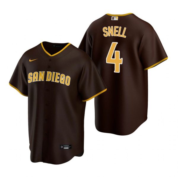 Personalized Men’s #4 Blake Snell San Diego Padres Cool Base Jersey Brown