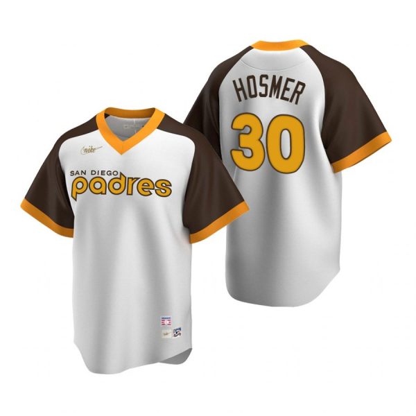 Personalized Men’s #30 Eric Hosmer San Diego Padres Cool Base Jersey White Cooperstown