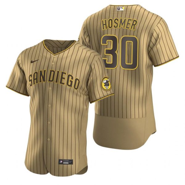 Personalized Men’s #30 Eric Hosmer San Diego Padres Flex Base Jersey Tan Brown