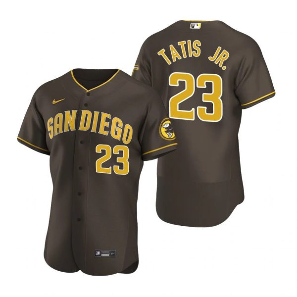 Personalized Men’s #23 Fernando Tatis Jr. San Diego Padres Flex Base Jersey Brown