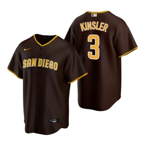 Personalized Men’s #3 Ian Kinsler San Diego Padres Cool Base Jersey Brown