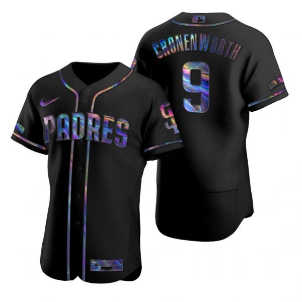Personalized Men’s #9 Jake Cronenworth San Diego Padres Black Holographic Jersey Black Holographic