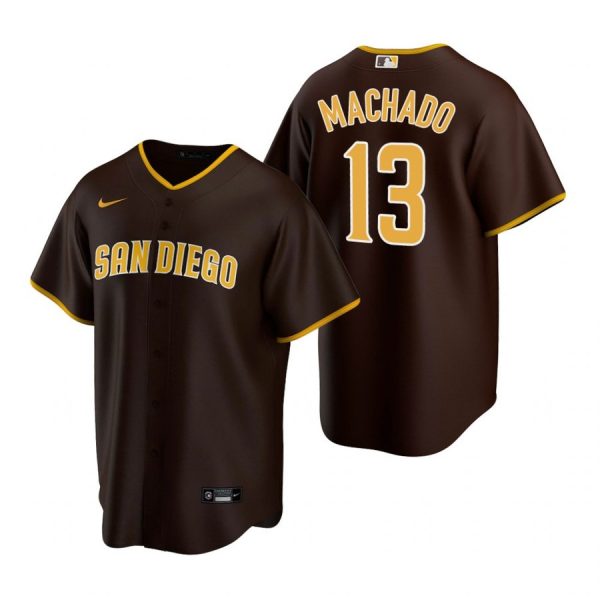 Personalized Men’s #13 Manny Machado San Diego Padres Cool Base Jersey Brown