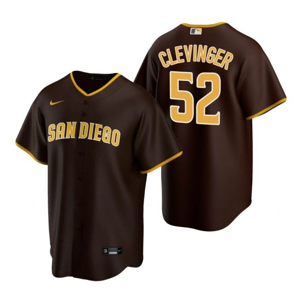 Personalized Men’s #52 Mike Clevinger San Diego Padres Cool Base Jersey Brown