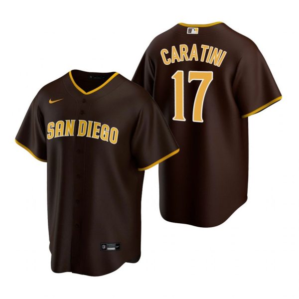 Personalized Men’s #17 Victor Caratini San Diego Padres Cool Base Jersey Brown