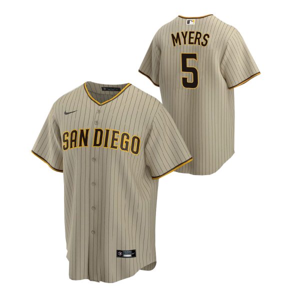 Personalized Men’s #5 Wil Myers San Diego Padres Cool Base Jersey Sand Brown