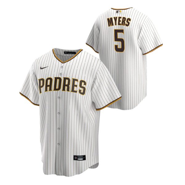 Personalized Men’s #5 Wil Myers San Diego Padres Cool Base Jersey White