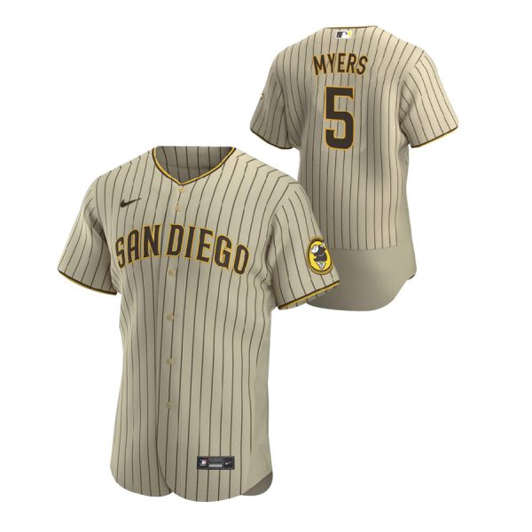 Personalized Men’s #5 Wil Myers San Diego Padres Tan Brown Jersey Tan Brown