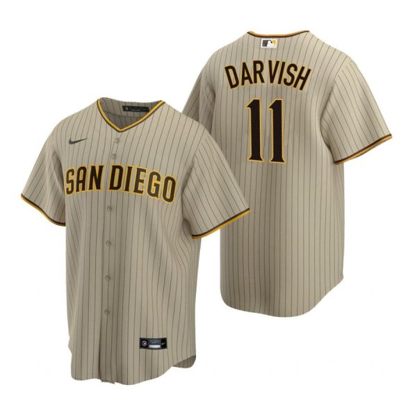 Personalized Men’s #11 Yu Darvish San Diego Padres Cool Base Jersey Sand Brown